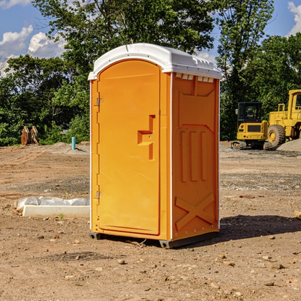 how often are the portable restrooms cleaned and serviced during a rental period in Mountain Lake